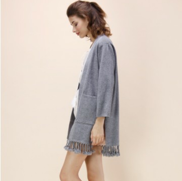 Chicwish Sweaters - Chicwish wool fringe cardigan